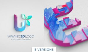 لوگو موشن Waving 3D Logo Reveal